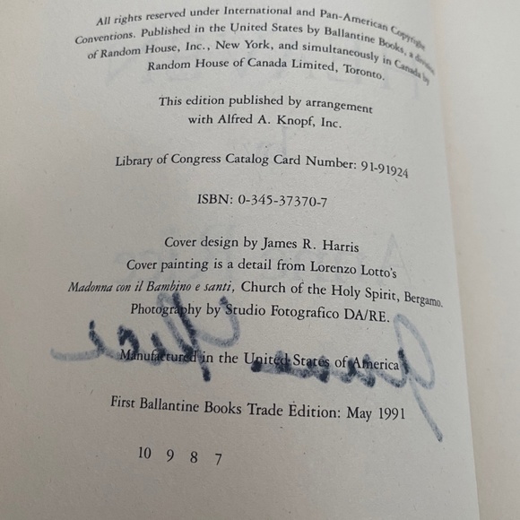 Anne Rice Signed CRY TO HEAVEN Paperback - Picture 3 of 7